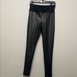 Assets By Spanx faux leather Black Leggings